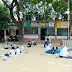 শ্রেণীকক্ষ সংকটে শিক্ষার্থীদের নিয়ে খোলা আকাশের নিচে পাঠদান