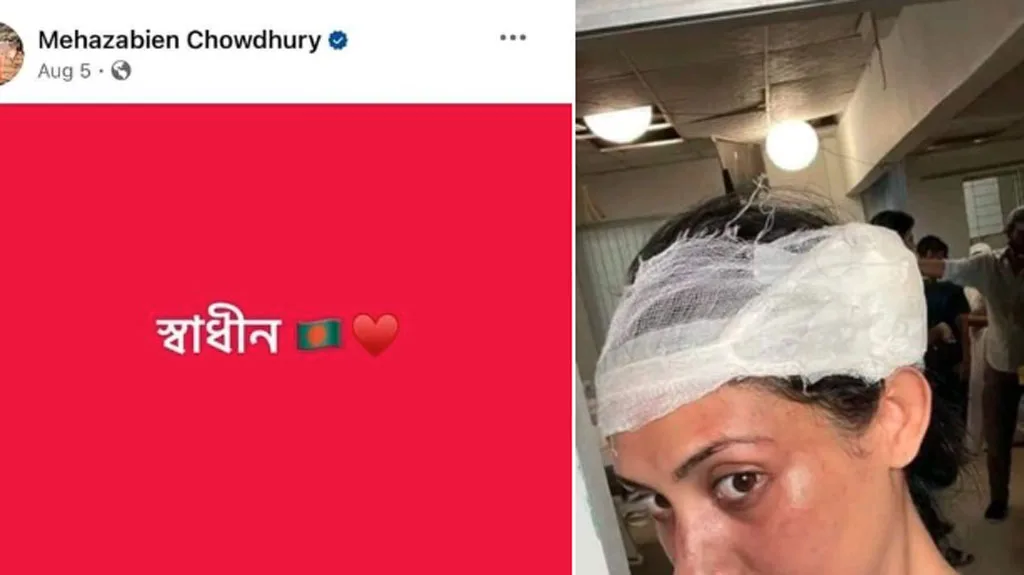 শোরুম উদ্বোধনে গিয়ে মাথা ফাটল মেহজাবীনের— ভাইরাল ছবিটি নাটকের দৃশ্য